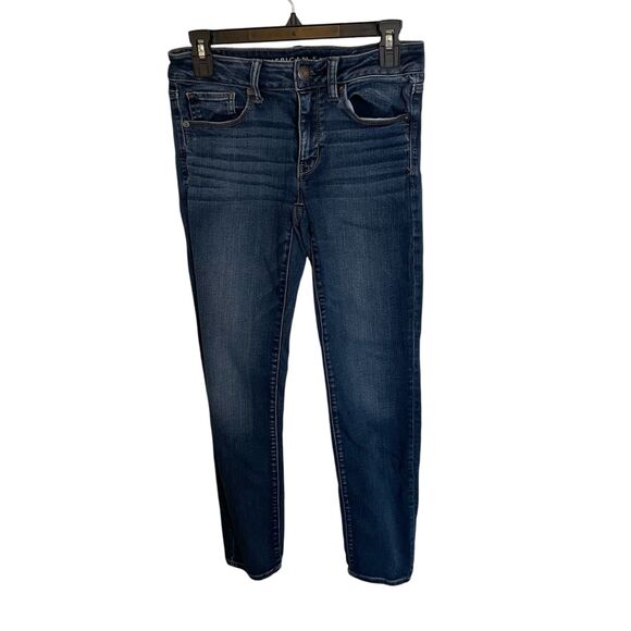 American Eagle Skinny Jeans Denim Next Level Stretch Dark Wash Size 6 - Picture 1 of 9